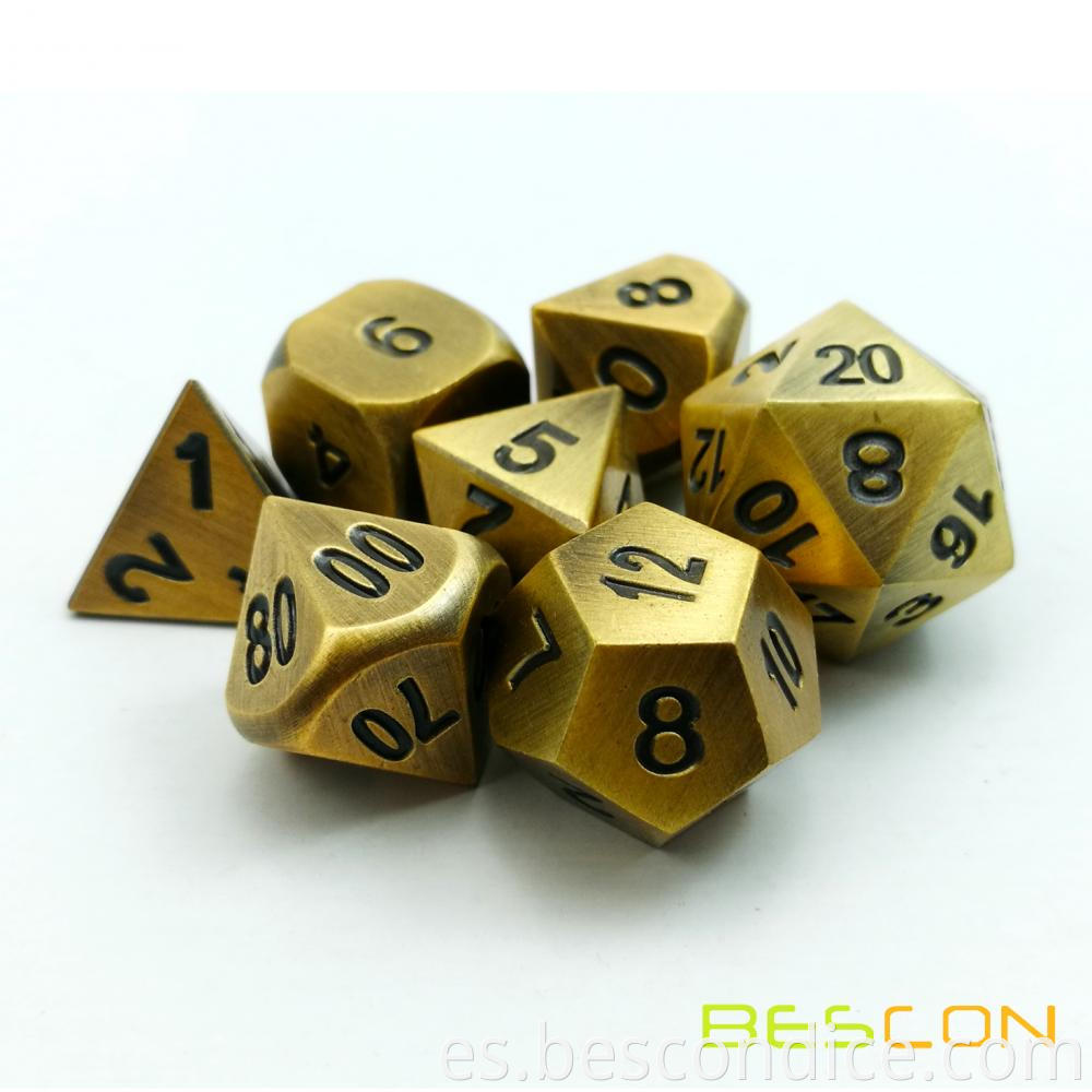 Brass Metal Dice For Dungeon And Dragons Game 3